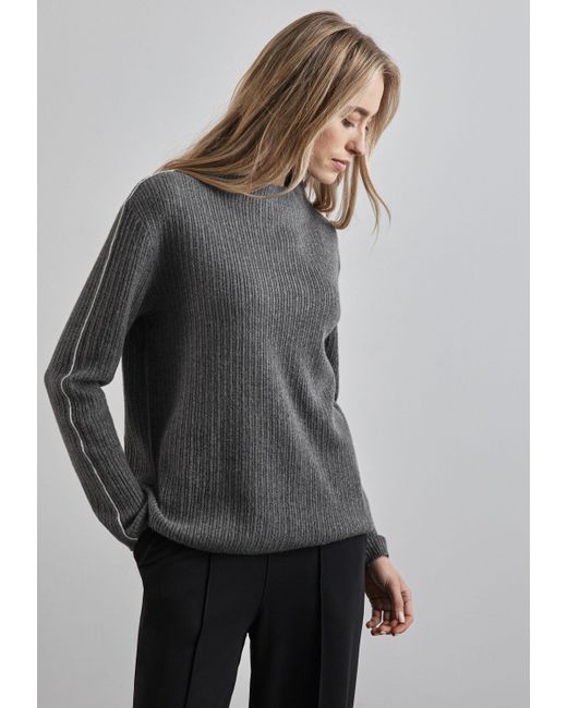 Street One Gray Strickpullover mit Turtleneck