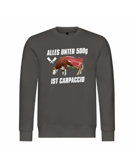 deinshirt Rundhalspullover Pullover Alles unter 500g ist Carpaccio Mit Print Motiv, Grafik in Gray für Herren