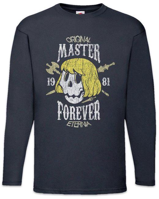 Urban Backwoods Langarmshirt Master Forever Langarm T-Shirt Masters Retro Of 80s The Kult Universe in Blue für Herren