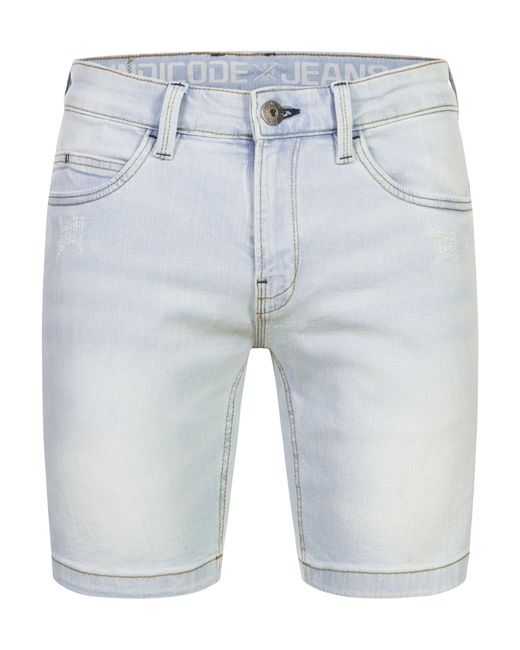 INDICODE Jeansshorts INMCFly stretchy Denim-Shorts mit crushed washing in Blue für Herren