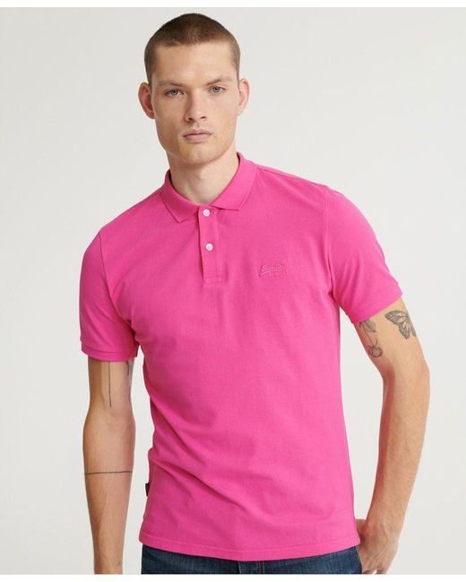 Superdry Katoen Poloshirt het Roze voor heren - Bespaar 53%