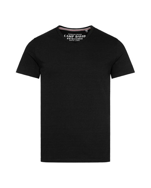 Camp David V-Shirt mit Baumwolle in Black für Herren