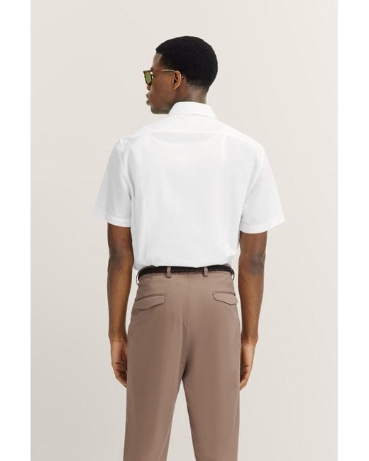 Bugatti Kurzarmhemd mit Button-Down-Kragen in White für Herren