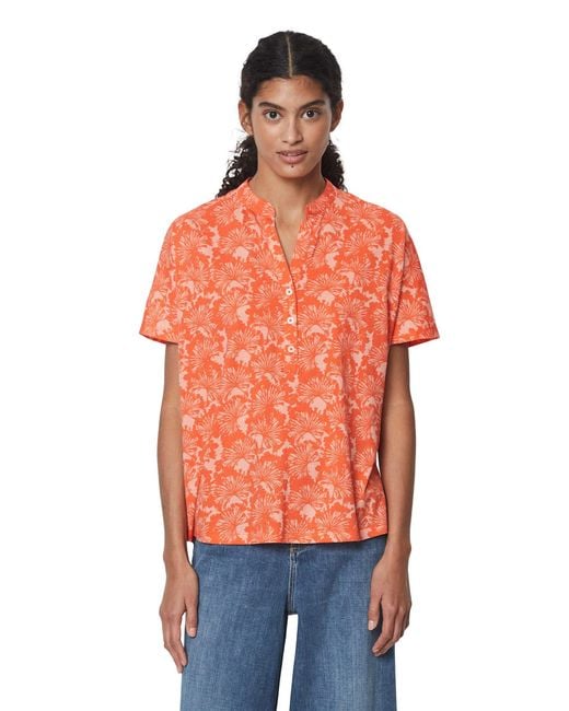 Marc O' Polo Orange Blusenshirt aus bedrucktem Single Jersey