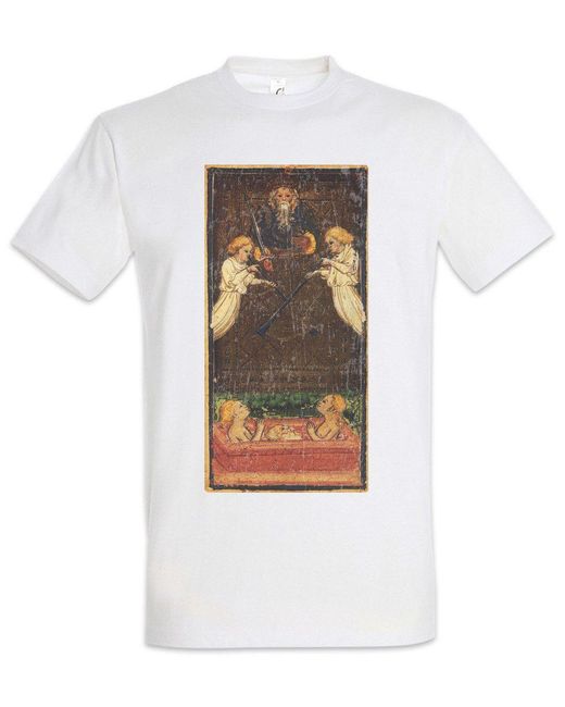 Urban Backwoods Print- Tarot Arcanum Lovers T-Shirt Weiß Größe 3XL in White für Herren