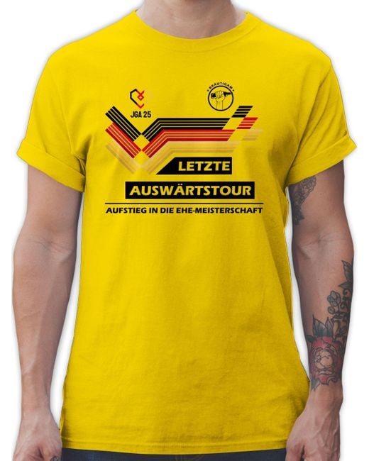 Shirtracer T-Shirt Trikot, Fußball, 2025 Bräutigam Letzte Auswärtstour Deutschl JGA Männer in Yellow für Herren