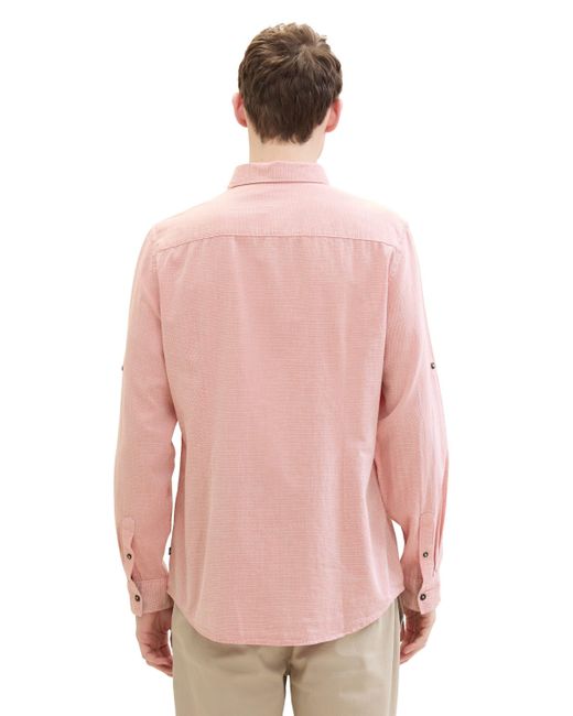 Tom Tailor Langarmhemd in Pink für Herren