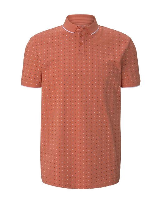 Tom Tailor Poloshirt DOT (1-tlg) mit Punktmuster in Orange für Herren