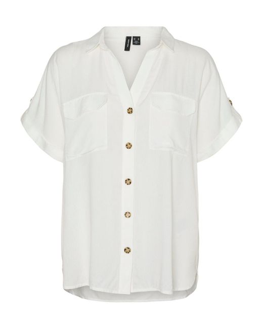 Vero Moda White Hemdbluse Hemd-Bluse