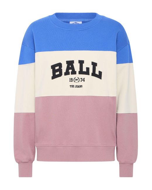 Ball Blue BAMONTANA SWEAT rundhalspullover mit Stickerei