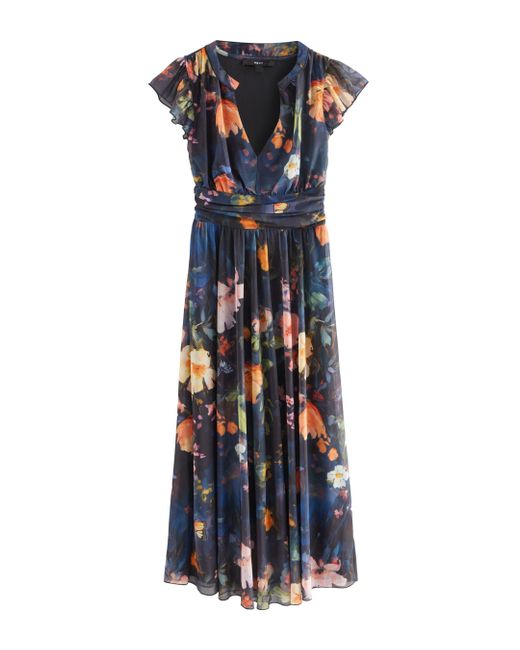 Next Blue Kew Collection festliches Mesh-Midikleid (1-tlg)