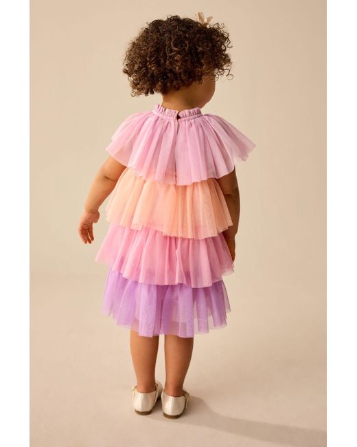 Next Pink Jerseykleid Kleid mit Mesh-Detail (1-tlg)