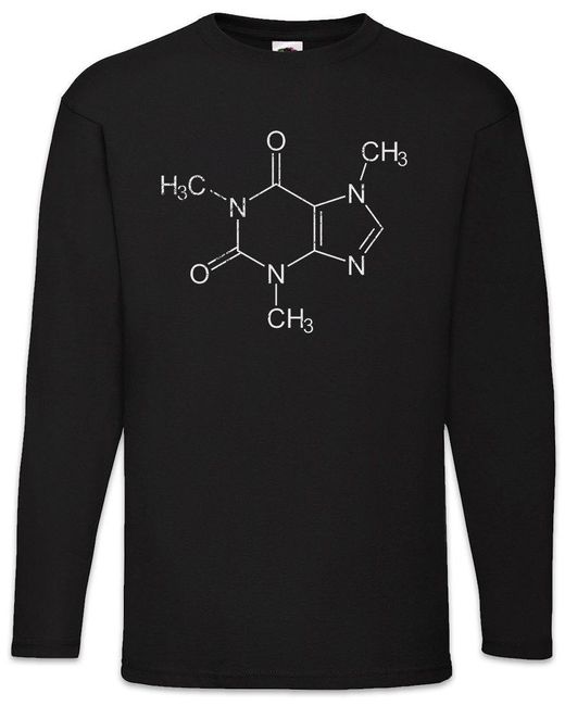 Urban Backwoods Langarmshirt Caffeine Molecule Langarm T-Shirt Engineer Mathelehrer Mathe (1-tlg) in Black für Herren
