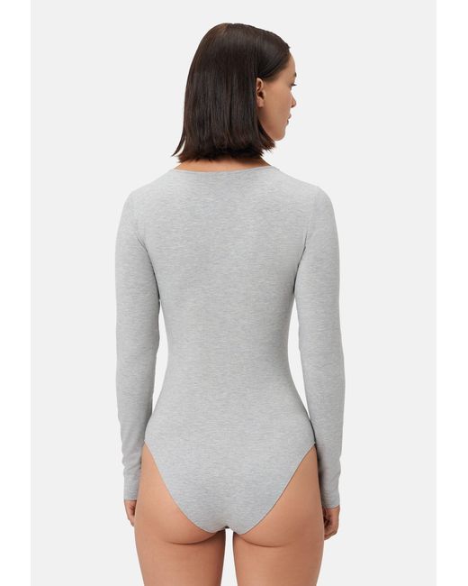 Les Lunes White Langarmbody ALENA Warm Longsleeve Thermo Bodysuit Thermoeffekt