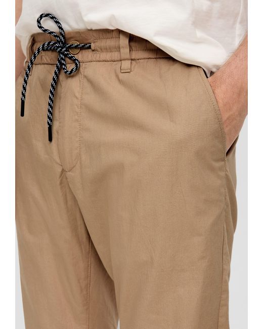 S.oliver Stoffhose Jogpants mit elastischem Saum und Bündchen Durchzugkordel in White für Herren