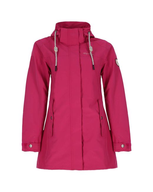 Dry Fashion Pink Funktionsmantel Funktionsjacke Leer mit abnehmbarer Kapuze wasserdicht winddicht