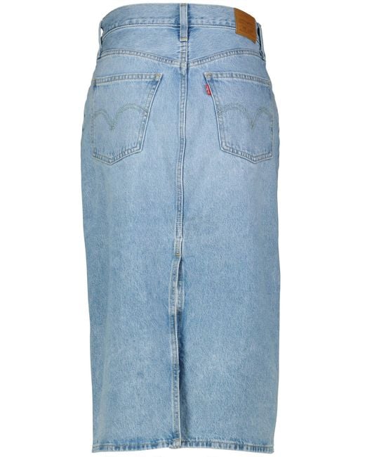 Levi's Blue Jeansrock HR BLACK SLIT SKIRT RIVETING CL