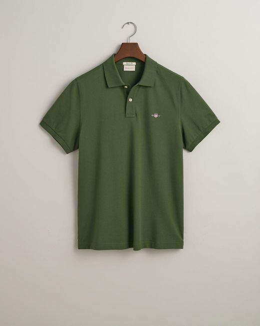Gant Regular Fit Shield Piqué Poloshirt in Green für Herren