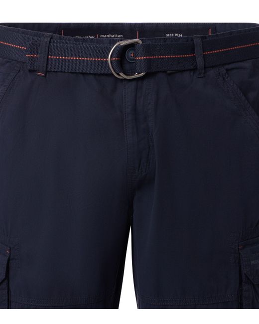 CASA MODA Cargobermudas 554388700 mit Gürtel 100% Baumwolle Regular Fit in Blue für Herren