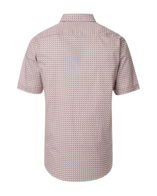 CASA MODA Kurzarmhemd Freizeithemd Kurzarm Print in Pink für Herren