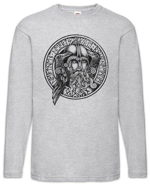 Urban Backwoods Langarmshirt Odhin II Langarm T-Shirt Eye Walhalla Odhin Wotan Thor Vikings Loki in Gray für Herren