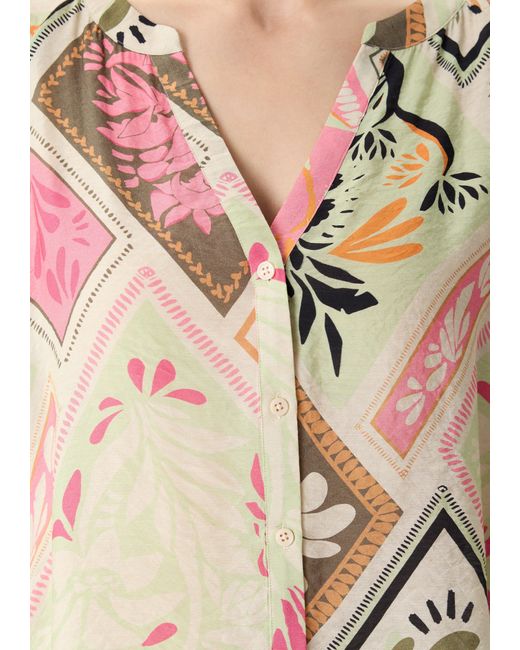Comma, White Langarmbluse Bluse