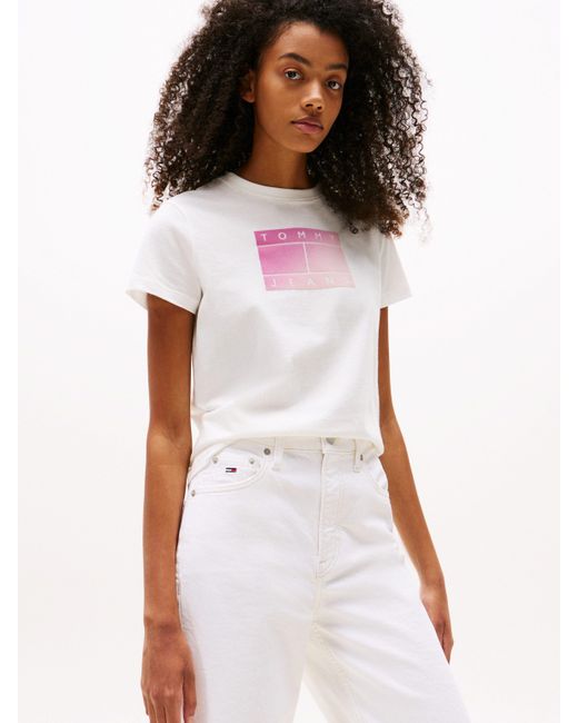 Tommy Hilfiger White Kurzarmshirt TJW REG GRADIENT FLAG SS