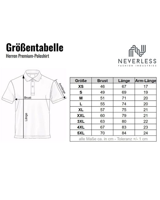 Neverless Poloshirt Bärenkopf Logo– Kurzarm Polo Sommer Casual Look mit Print in Blue für Herren