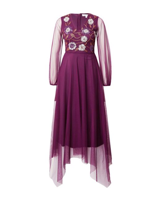 Frock and Frill Purple Abendkleid (1-tlg) Ziersteine, Drapiert/gerafft