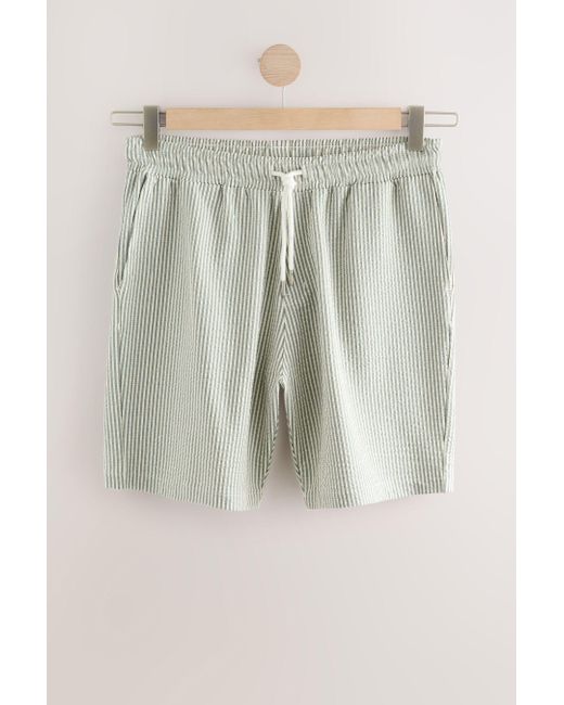 Next Sweatshorts Gestreifte Seersucker-Shorts aus Jersey (1-tlg) in Gray für Herren