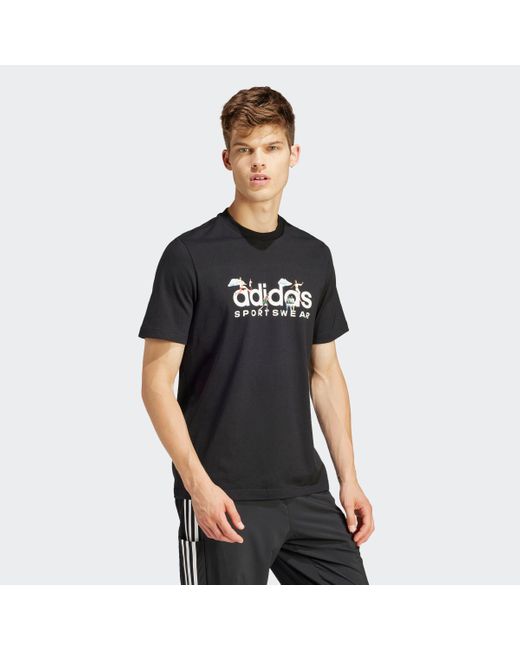 Adidas T-Shirt M LANDSCAPE SPW in Black für Herren
