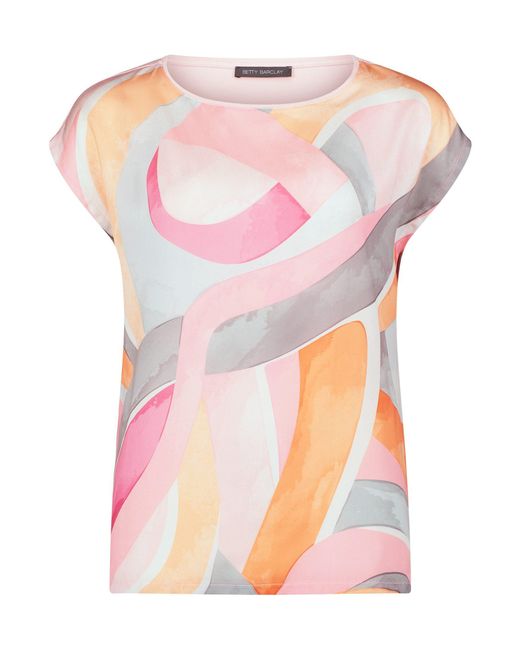 Betty Barclay Pink T-Shirt mit Print (1-tlg) Materialmix