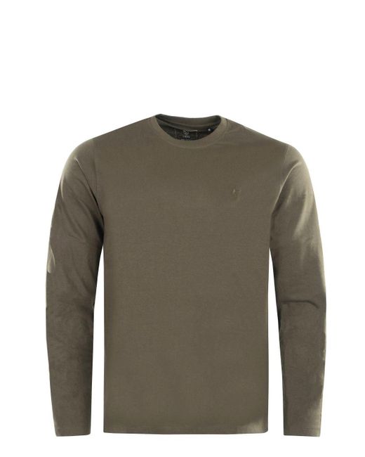 Hajo Strickpullover Langarmshirt mit Rundhals in Green für Herren