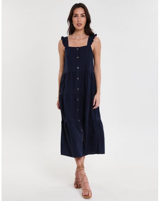 Threadbare Blue Sommerkleid THB Oak Flutter mit Knöpfen