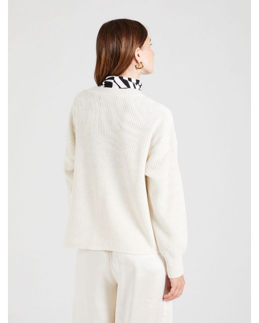 Vero Moda White Strickpullover VMZIA (1-tlg) Lochmuster