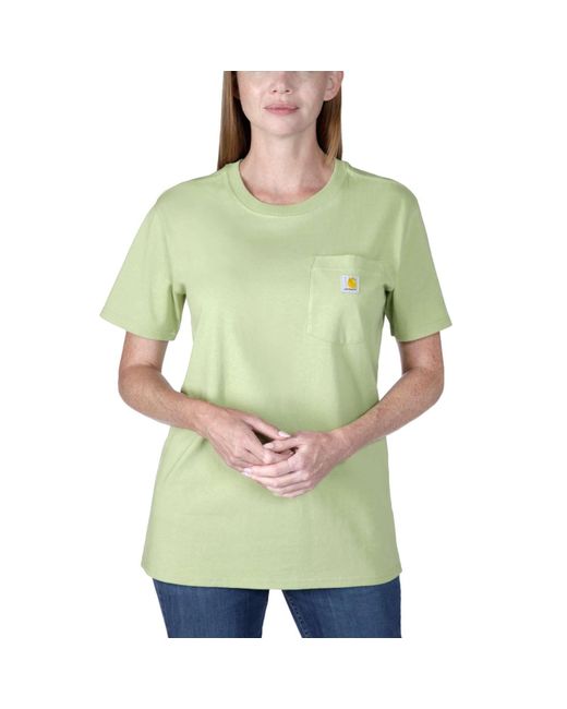 Carhartt Green T-Shirt Loose Fit Heavyweight Short-Sleeve Pocket