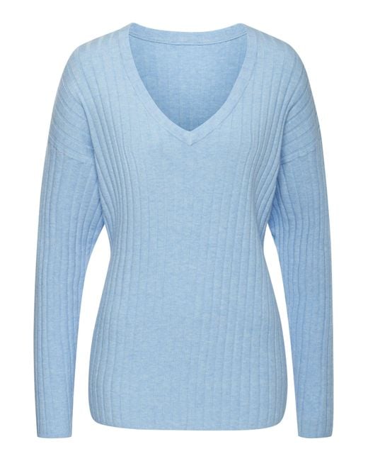 French Connection Blue Strickpullover mit V-Ausschnitt, Loungewear