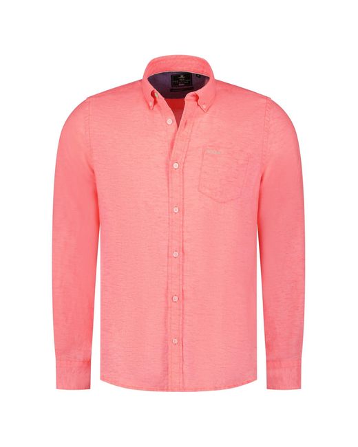 new zealand auckland Langarmhemd Okarito in Pink für Herren