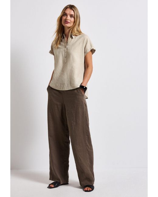 Street One Natural Hemdbluse mit Seitlichen Einschlitzen am Saum