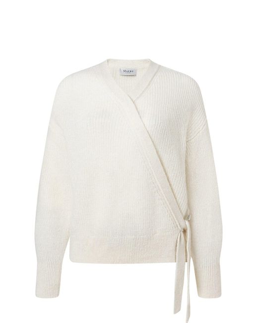 Maerz White Strickpullover Pullover V-Ausschnitt /1 Arm