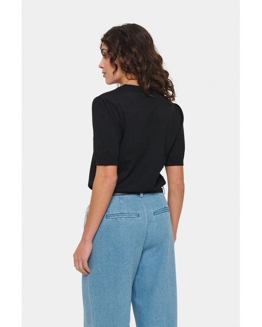 Saint Tropez Black Kurzarmpullover MilaSZ SS