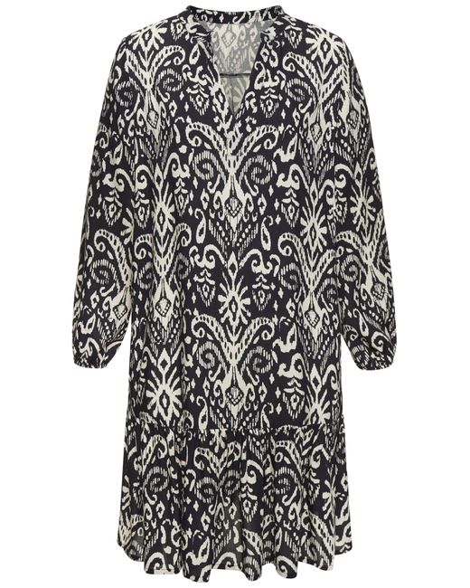 vivance active Multicolor Longtunika mit Volant am Saum, lockeres Blusenkleid im Boho-Style, Strandkleid