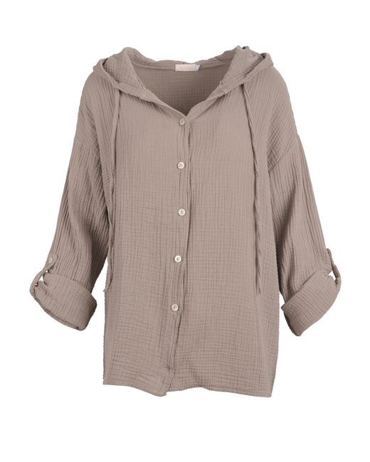 Seasons of April Brown Hemdbluse Musselin Camila 100% Baumwolle Musselinbluse