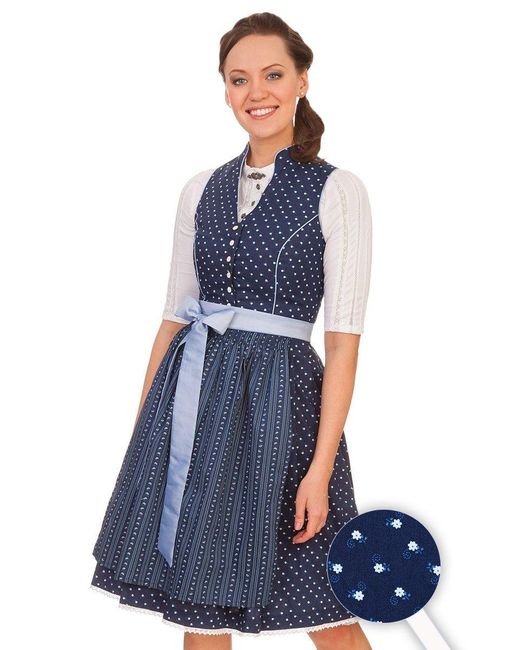 Alpenfee Tracht Blue Retro Dirndl 2tlg.