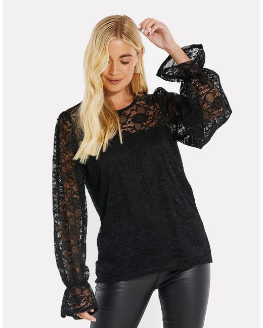 Threadbare Black Blusentop (1-tlg) mit tollen Spitzen-Elementen
