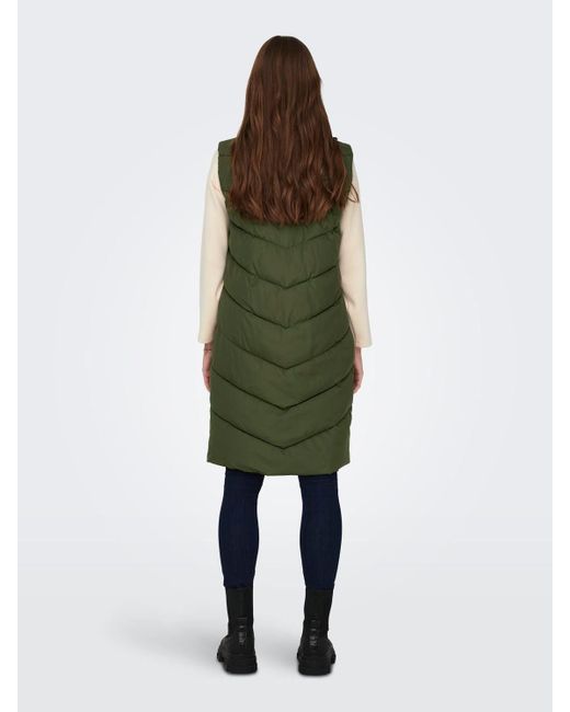 Jacqueline De Yong Green Steppweste JdY Stepp-Weste JdyFinno Übergangsjacke 3/4 lang Stehkragen