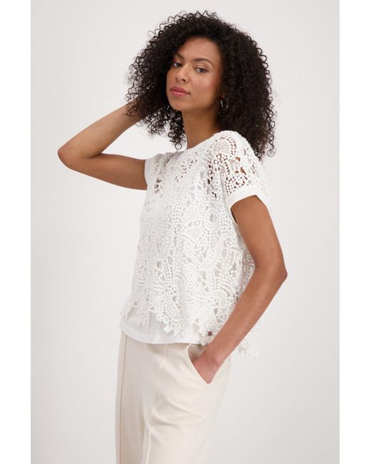 Monari White Strickpullover Pullover