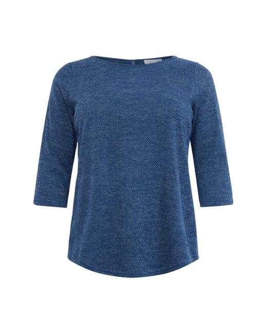 Only Carmakoma Blue 3/4-Arm-Shirt Martha (1-tlg) Plain/ohne Details