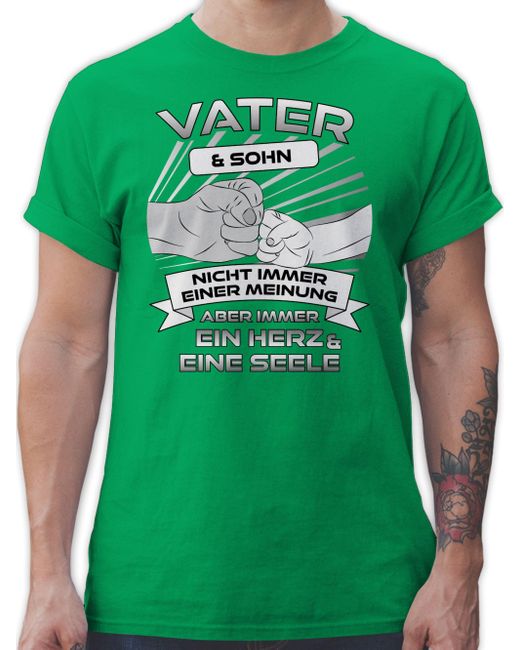 Shirtracer T-Shirt nicht immer einer Meinung, Vater und Sohn Geschenk, V Papa in Green für Herren