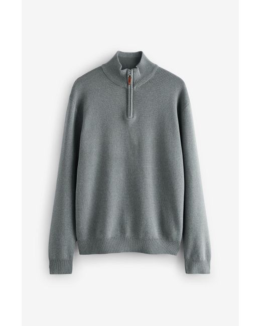 Next Regular Fit Premium-Troyer aus 100 % Baumwolle (1-tlg) in Gray für Herren